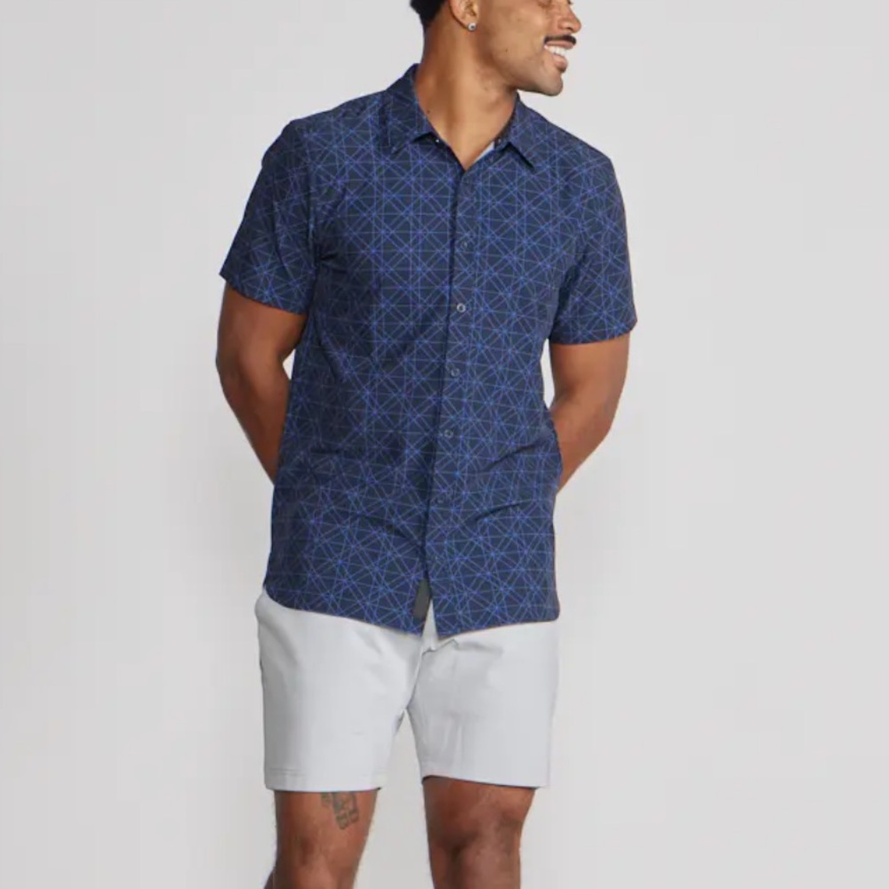 Bylt Basics Riviera Button Down Pattern Shirt Men… - image 1